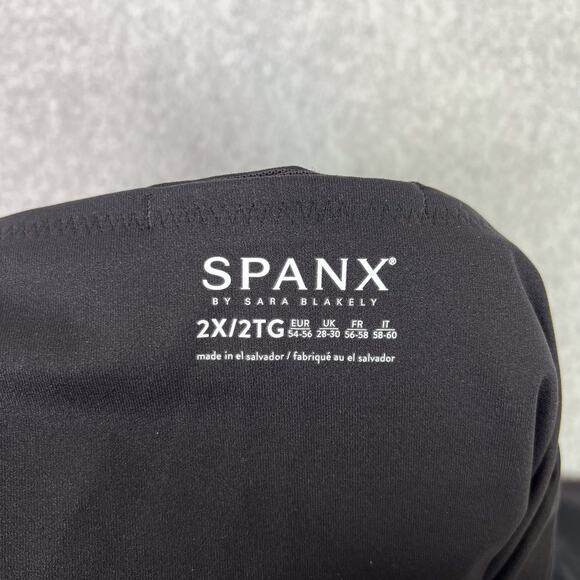 SPANX Black Booty Boost 7/8 Leggings Tummy Control Size 2X Petite - Picture 11 of 13